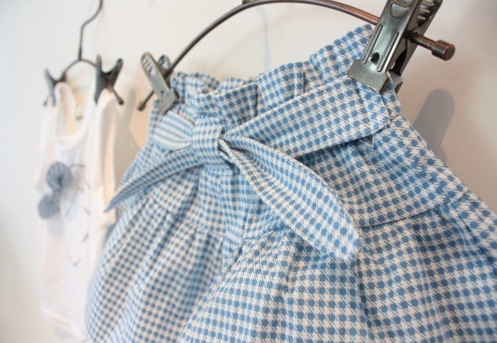 Pretty Girls Fashion Clothes Set  - Short Sleeve Shirt Short Skirt 2 Piece Suits Cartoon Girl Bow Cotton Kids Clothes Set