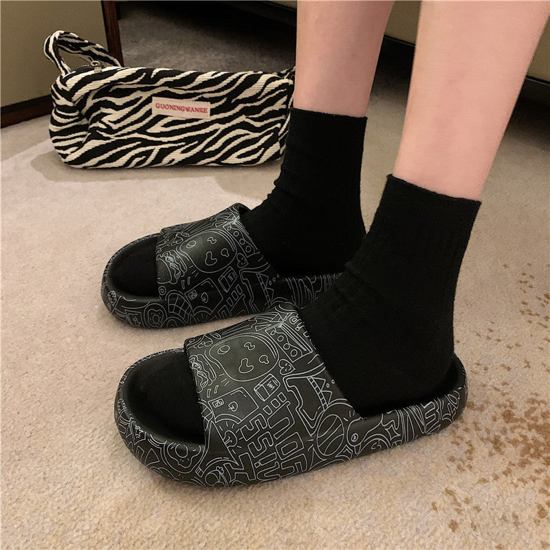 Thick-Soled Indoor Home Slippers -- Non-Slip Bath Soft - Soled Slippers