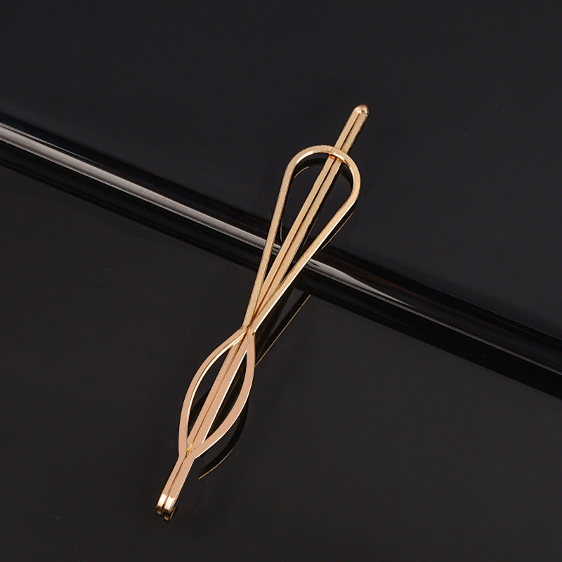Hollow Word Clip Hair Accessories – Glossy Geometric Metal Hair Clip