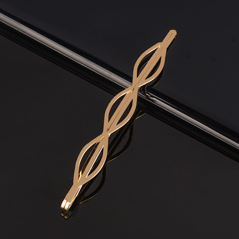 Hollow Word Clip Hair Accessories – Glossy Geometric Metal Hair Clip