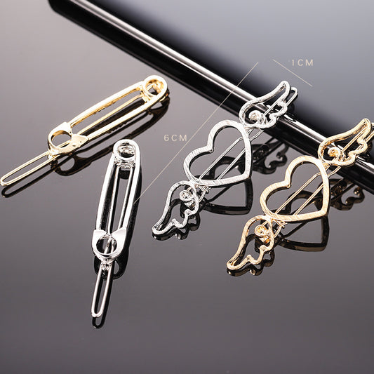 Hollow Word Clip Hair Accessories – Glossy Geometric Metal Hair Clip