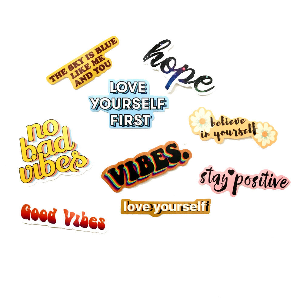 40 Inspirational English Graffiti Stickers - Trolley Case Laptop Stickers Cartoon Series Waterproof Stickers