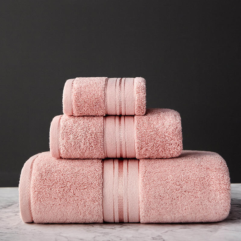 Pure Color Thick Cotton Bath Towel Set Towel Set - Increased Pure Cotton Beach Towel Beauty Salon Bath Towel