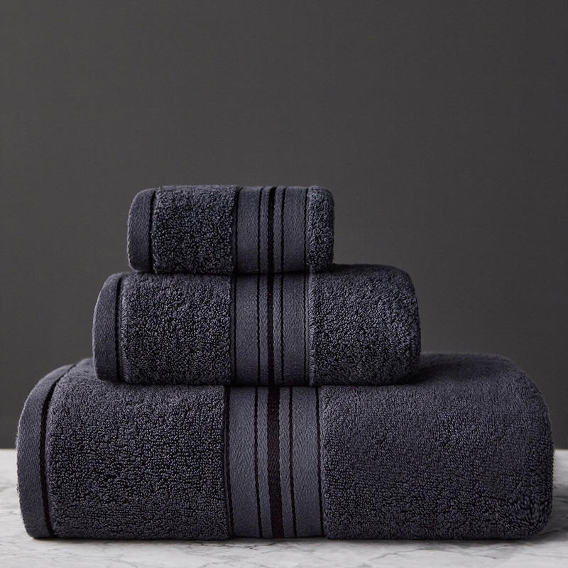 Pure Color Thick Cotton Bath Towel Set Towel Set - Increased Pure Cotton Beach Towel Beauty Salon Bath Towel