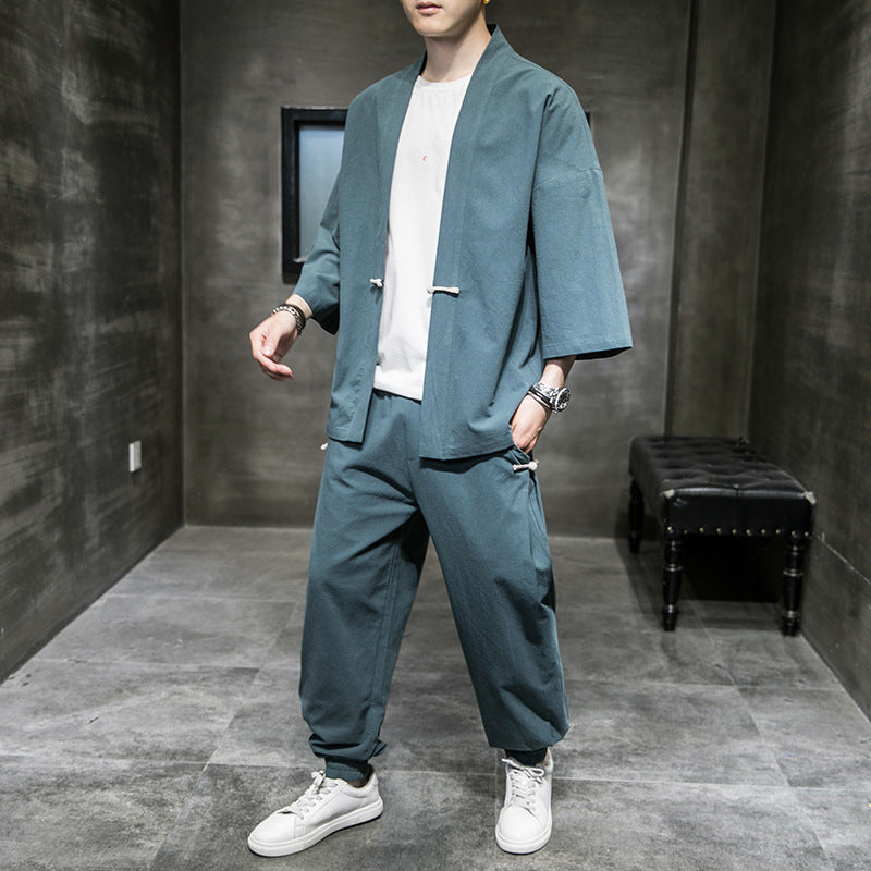 Men's Summer Three-Quarter Sleeves Robe