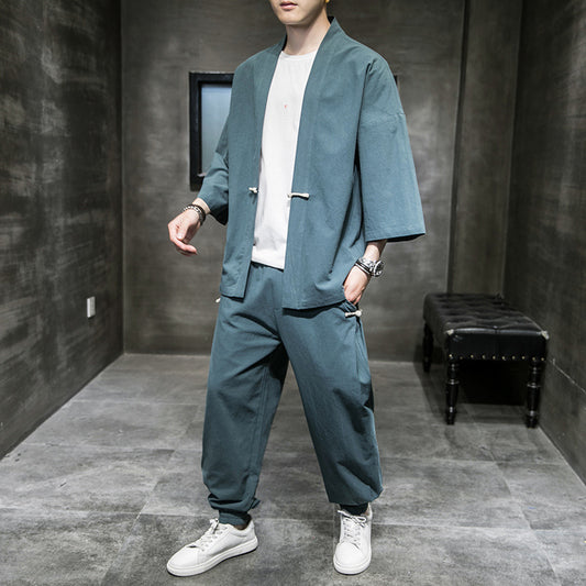 Men's Summer Three-Quarter Sleeves Robe