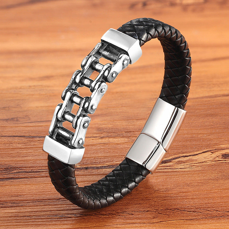 Leather Braided Bracelet - Custom Leather Bracelet, Men'S Cowhide Jewelry