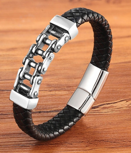 Leather Braided Bracelet - Custom Leather Bracelet, Men'S Cowhide Jewelry