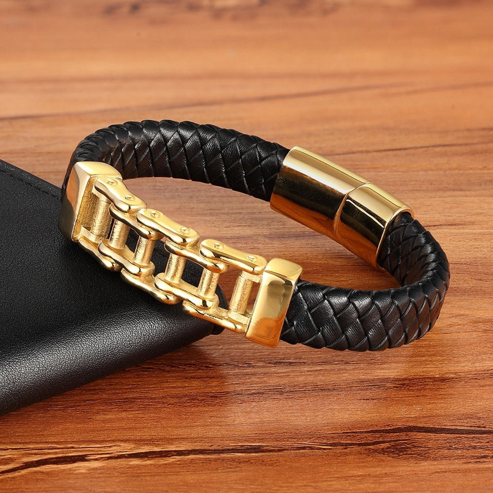 Leather Braided Bracelet - Custom Leather Bracelet, Men'S Cowhide Jewelry
