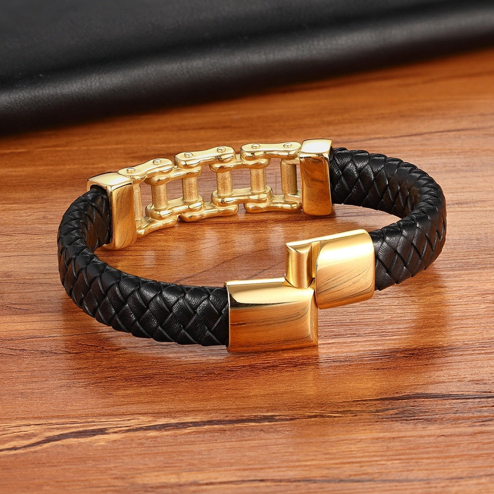 Leather Braided Bracelet - Custom Leather Bracelet, Men'S Cowhide Jewelry