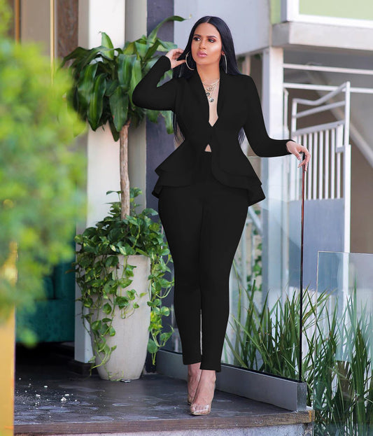 Stylish 2 Piece Suit & Pant - Jacket and Trouser Set