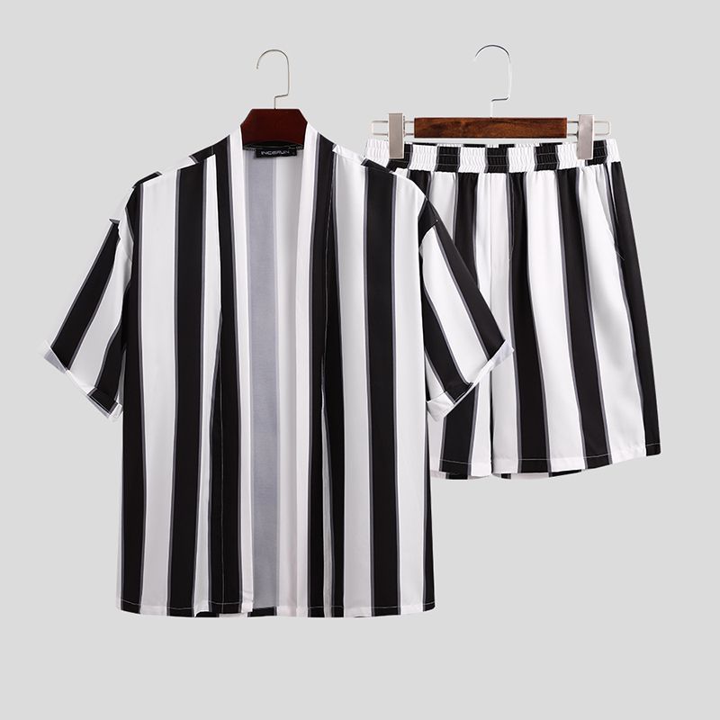 Summer Short for Men - Striped Beach Pajamas Suit