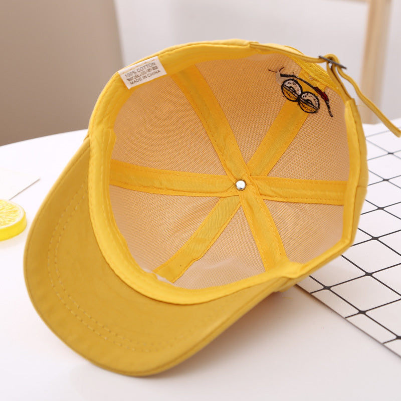 Baseball Cap Letter M Embroidered - Children's Cotton Spring and Autumn Hat Cap