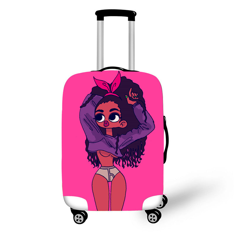 No personality African Art Girl Travel Accessories Luggage Cover  - Suitcase Protection Baggage Dust Cover Stretch Fabrics 18-30inch