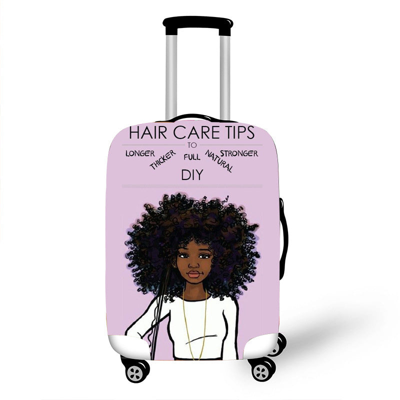 No personality African Art Girl Travel Accessories Luggage Cover  - Suitcase Protection Baggage Dust Cover Stretch Fabrics 18-30inch