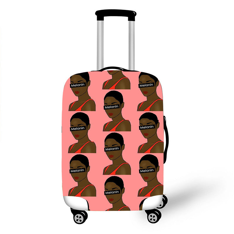 No personality African Art Girl Travel Accessories Luggage Cover  - Suitcase Protection Baggage Dust Cover Stretch Fabrics 18-30inch