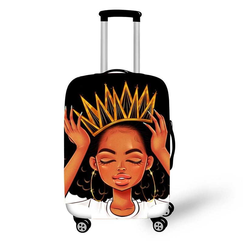 No personality African Art Girl Travel Accessories Luggage Cover  - Suitcase Protection Baggage Dust Cover Stretch Fabrics 18-30inch