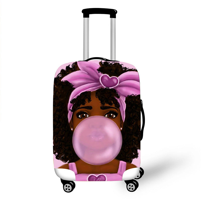 No personality African Art Girl Travel Accessories Luggage Cover  - Suitcase Protection Baggage Dust Cover Stretch Fabrics 18-30inch