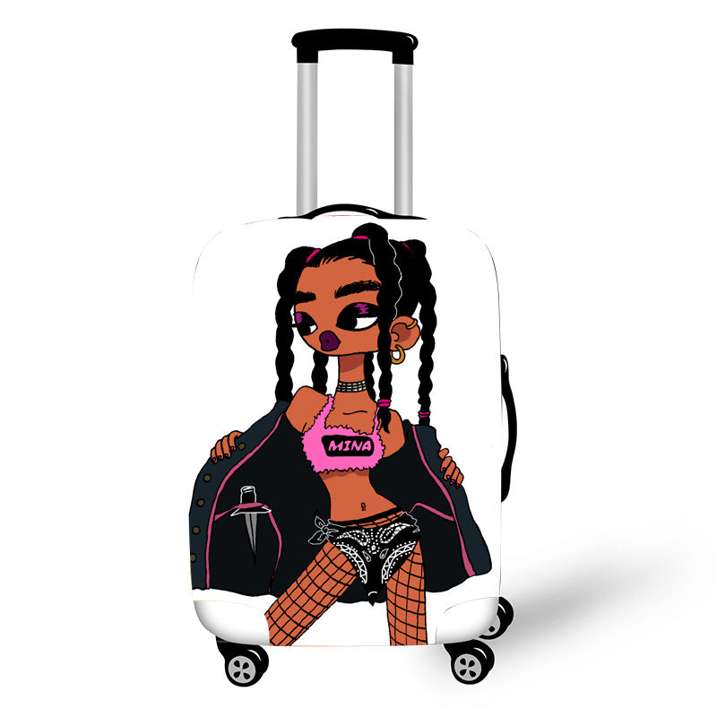 No personality African Art Girl Travel Accessories Luggage Cover  - Suitcase Protection Baggage Dust Cover Stretch Fabrics 18-30inch
