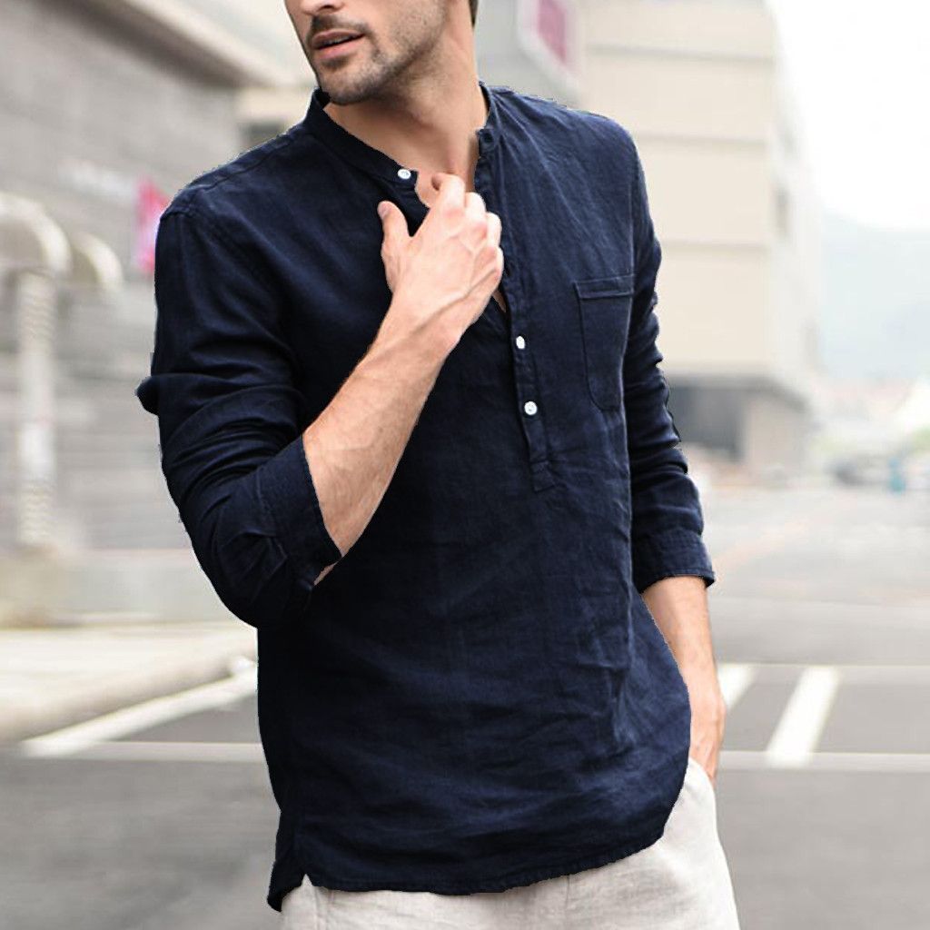 Plaid Collar Tops - Men's Shirts