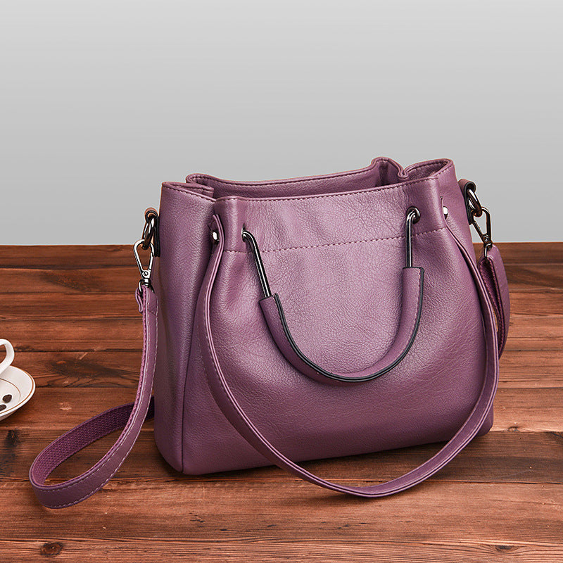 Handbags - Korean Fashion Women's Bags, Soft Leather Retro Bucket Bag Handbag