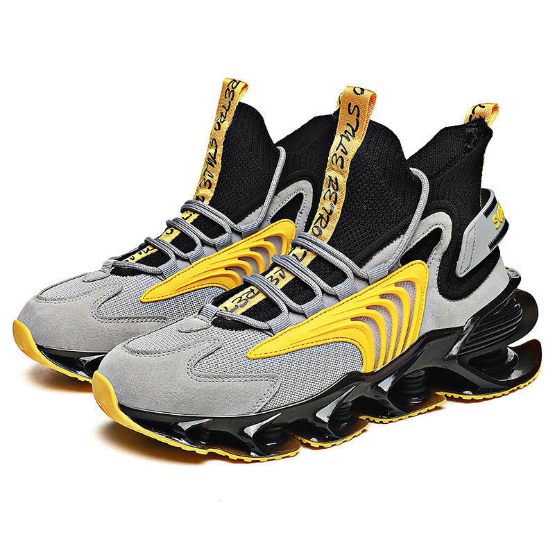 Breathable Fly Woven Mesh High-top Thick-soled Shoes - Casual Sports Socks Running Shoes