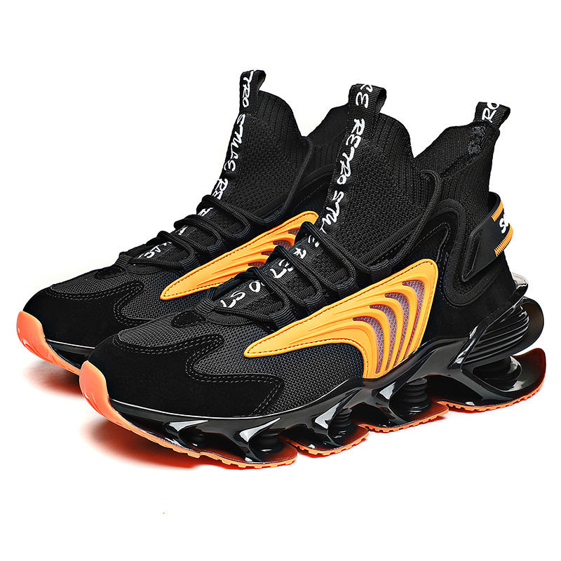 Breathable Fly Woven Mesh High-top Thick-soled Shoes - Casual Sports Socks Running Shoes