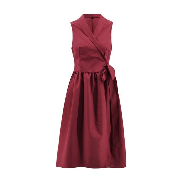 Mid Casual Sleeveless Belt Dress