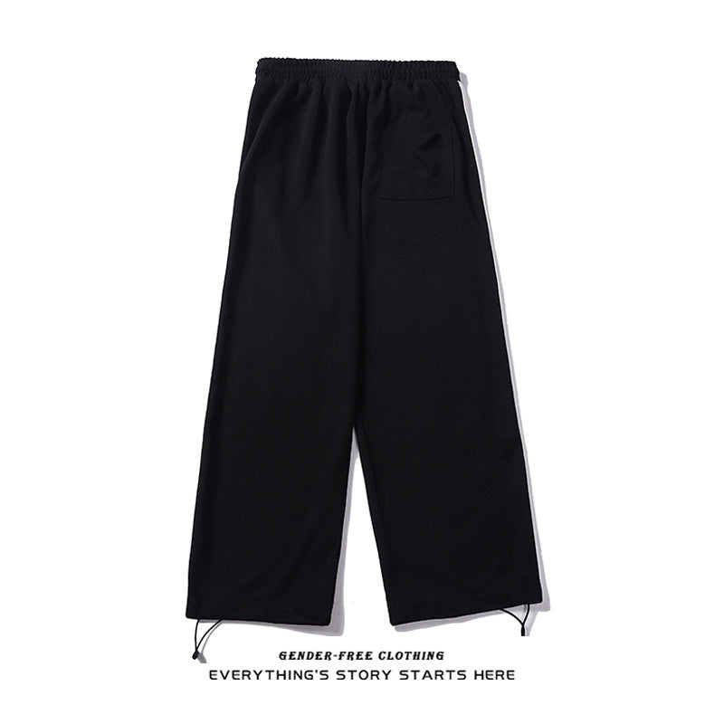 Printed Trousers With Drawstring Trousers For Men - Women Loose Straight-Waist Trousers