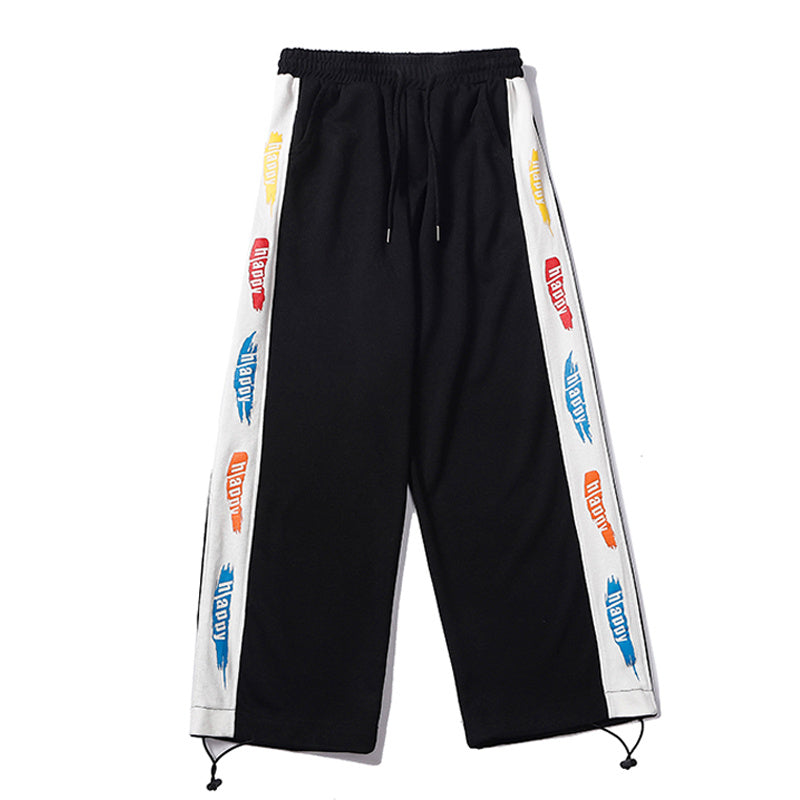 Printed Trousers With Drawstring Trousers For Men - Women Loose Straight-Waist Trousers