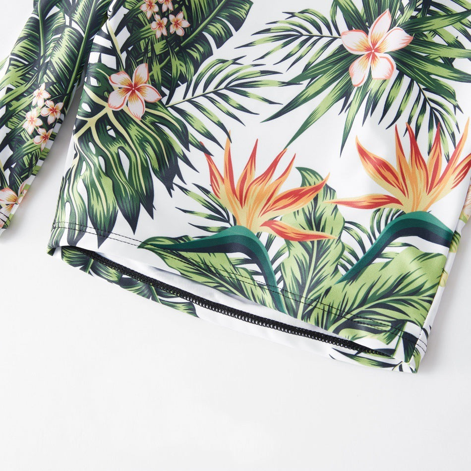 Floral Parent-Child Swimsuits - Baby Boys Girls Men And Women Clothing
