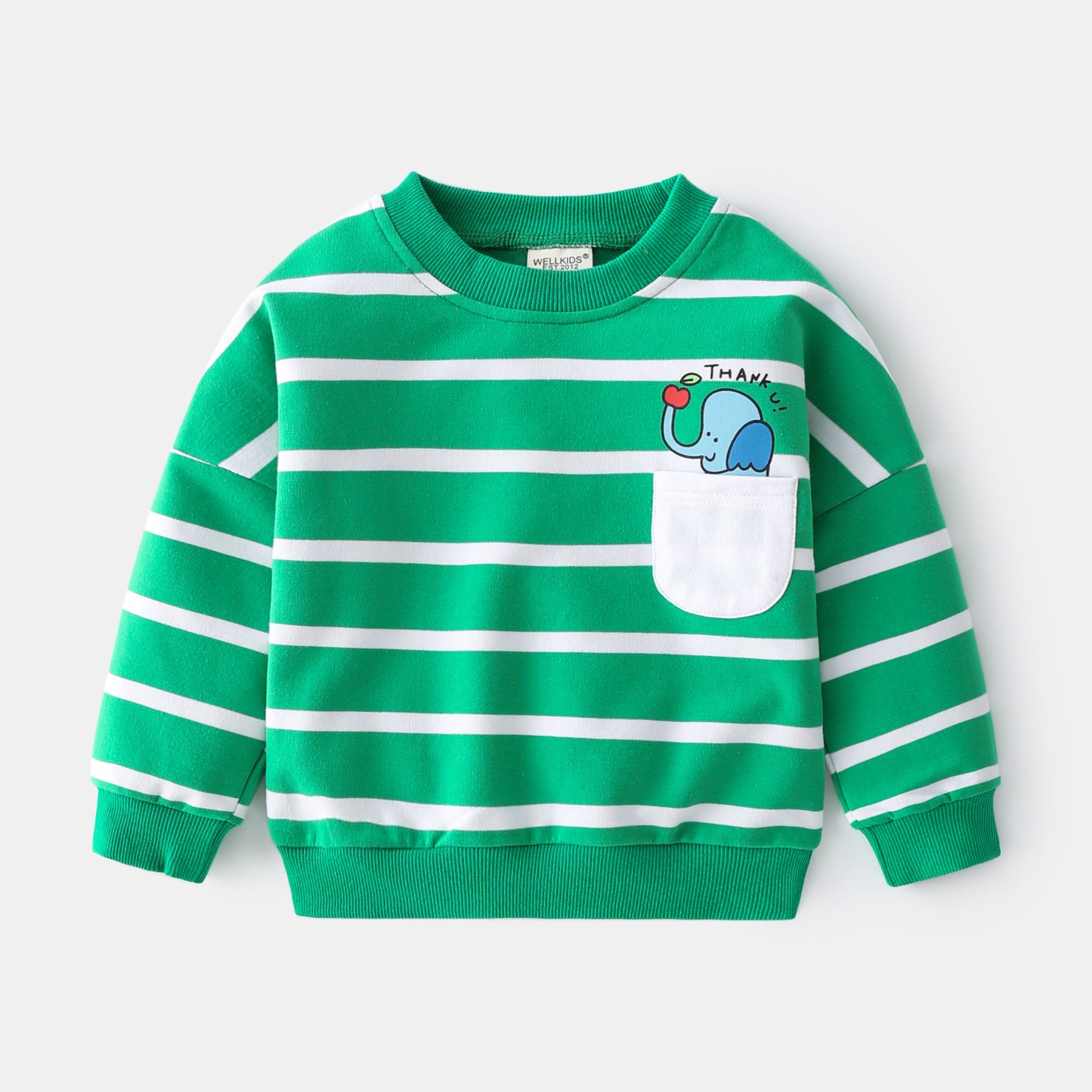 Boys Spring Striped Sweater - Casual Loose Round Neck Pullover Sweater Cotton