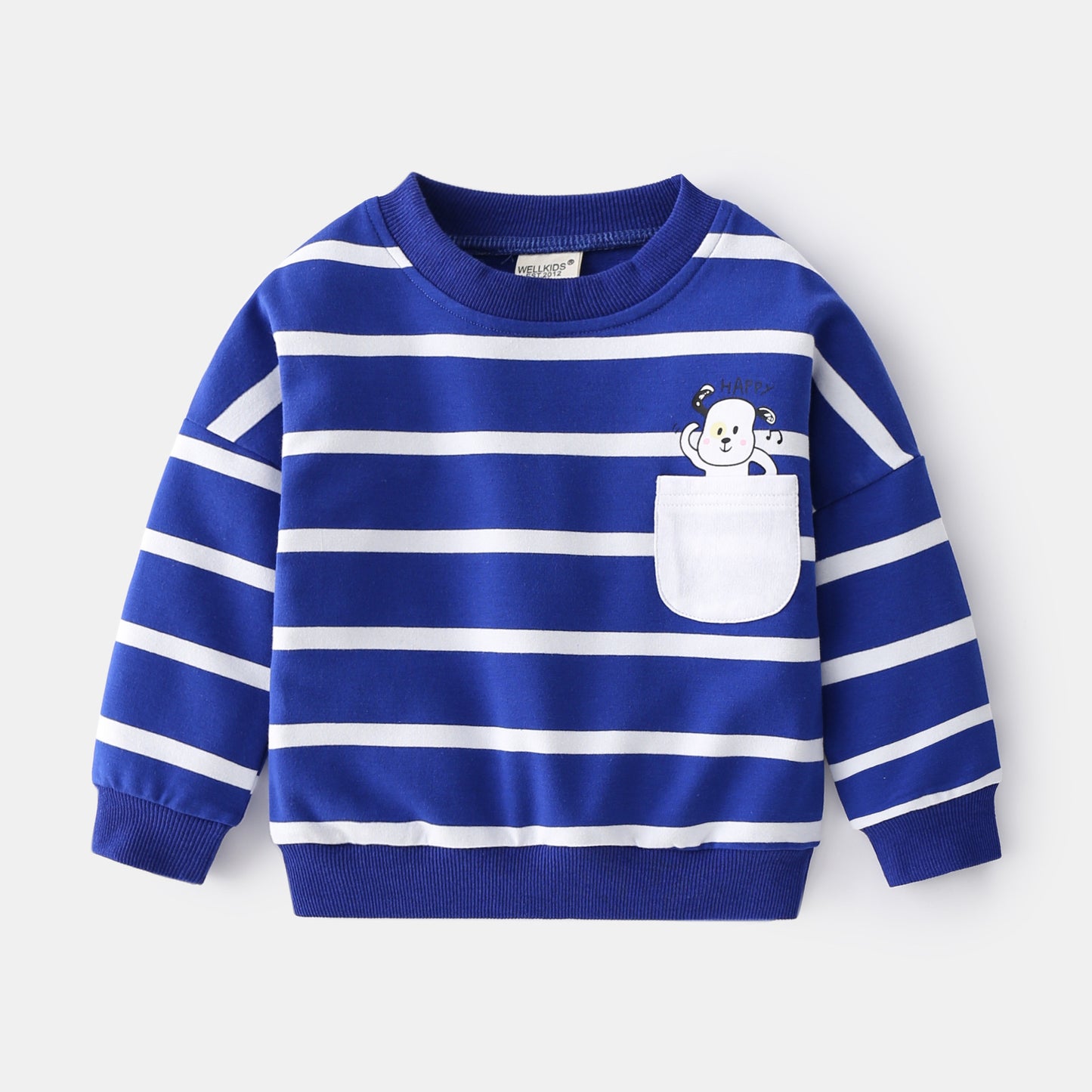 Boys Spring Striped Sweater - Casual Loose Round Neck Pullover Sweater Cotton