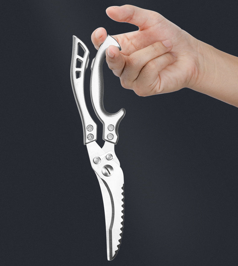 Kitchen Multifunctional Stainless Steel Scissors – Chicken Bone Cleaver, Fish Scale Remover &amp; Meat Cutter! - JumoShop