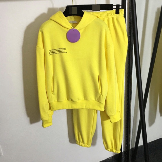 Solid Cotton Hooded Sweatshirts - Hoodies Track Pants Joggers