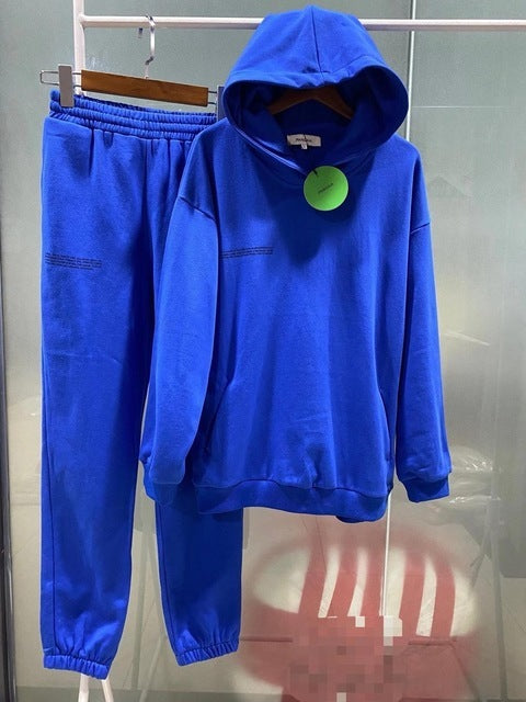 Solid Cotton Hooded Sweatshirts - Hoodies Track Pants Joggers