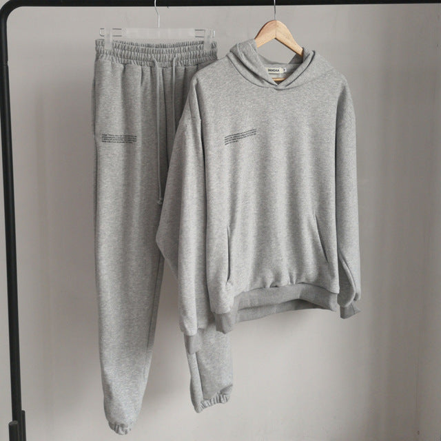 Solid Cotton Hooded Sweatshirts - Hoodies Track Pants Joggers
