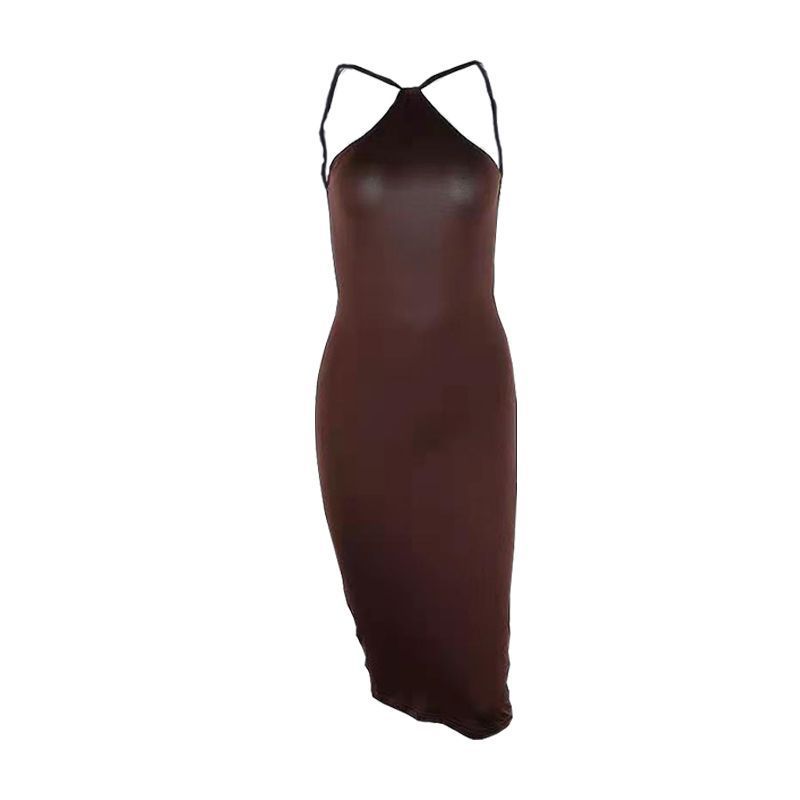 Hot Halter Sleeveless Backless Dress Long Dress