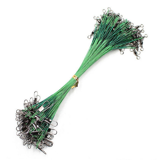 20PCS Anti Bite Steel Fishing Line Steel Wire --- Leader With Swivel Fishing Accessory Lead Core Leash Fishing Wire 15CM-50CM