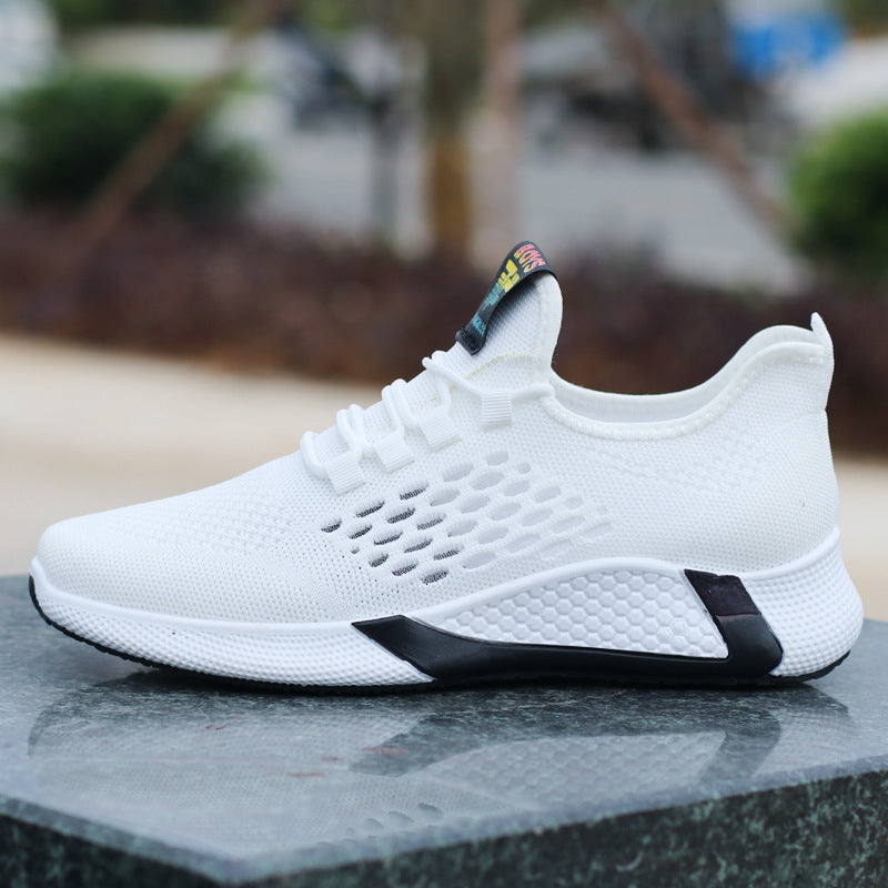 New Sports Shoes - Men's Breathable Casual Mesh Shoes, Comfort Increase Lace-up, Non-slip Low-top Running Shoes