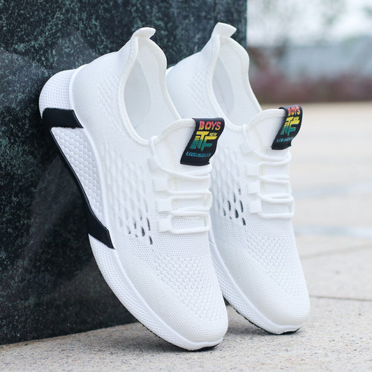New Sports Shoes - Men's Breathable Casual Mesh Shoes, Comfort Increase Lace-up, Non-slip Low-top Running Shoes