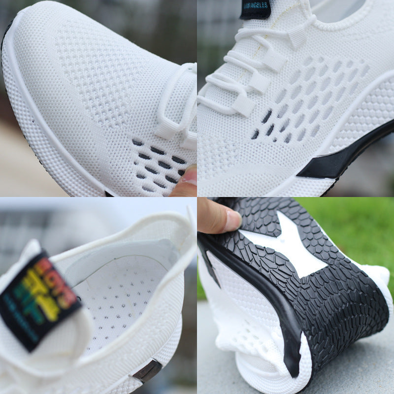 New Sports Shoes - Men's Breathable Casual Mesh Shoes, Comfort Increase Lace-up, Non-slip Low-top Running Shoes