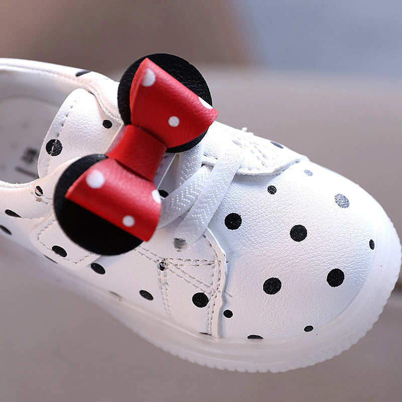 Light-up Girls Bowknot LED Shoes - Breathable Baby Girls Shoes