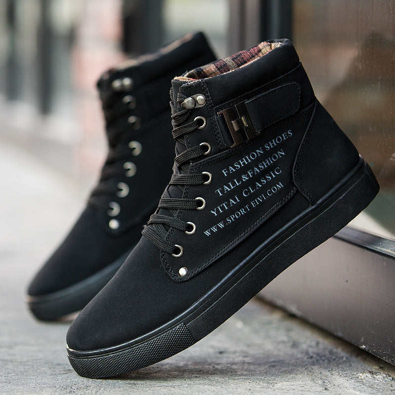 Hot Men Shoes -- Fashion Warm Fur Winter Men Boots Autumn Leather Footwear for Men