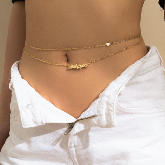 Sexy Fashion Metal Letter Pendant Belly Chains - Waist Chain  Body Chain Charm Jewelry