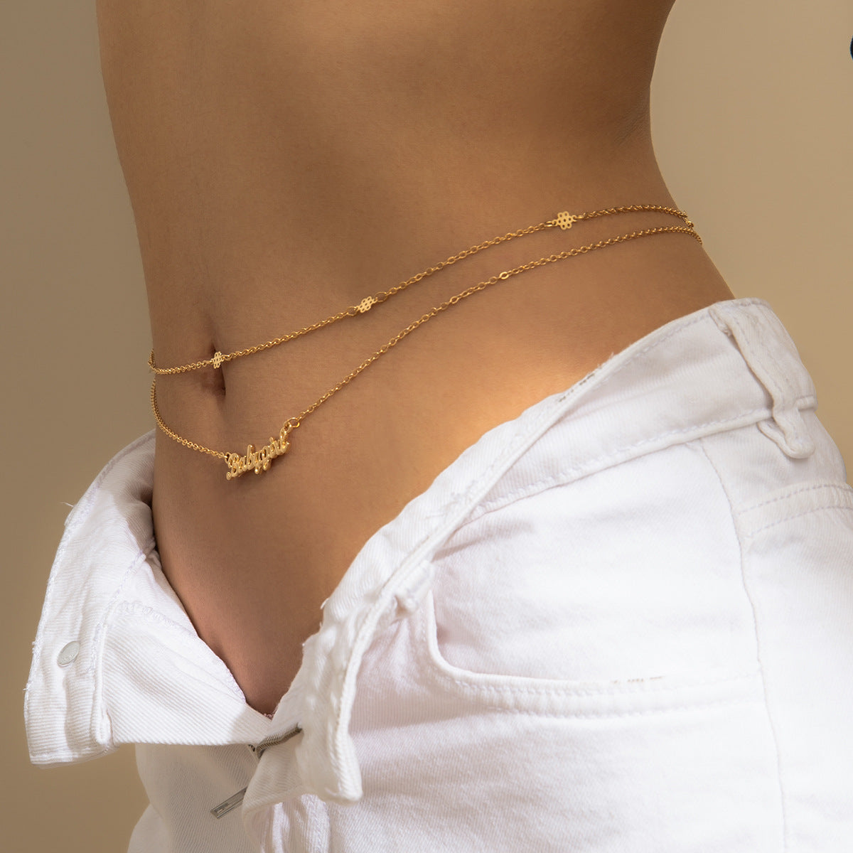 Sexy Fashion Metal Letter Pendant Belly Chains - Waist Chain  Body Chain Charm Jewelry