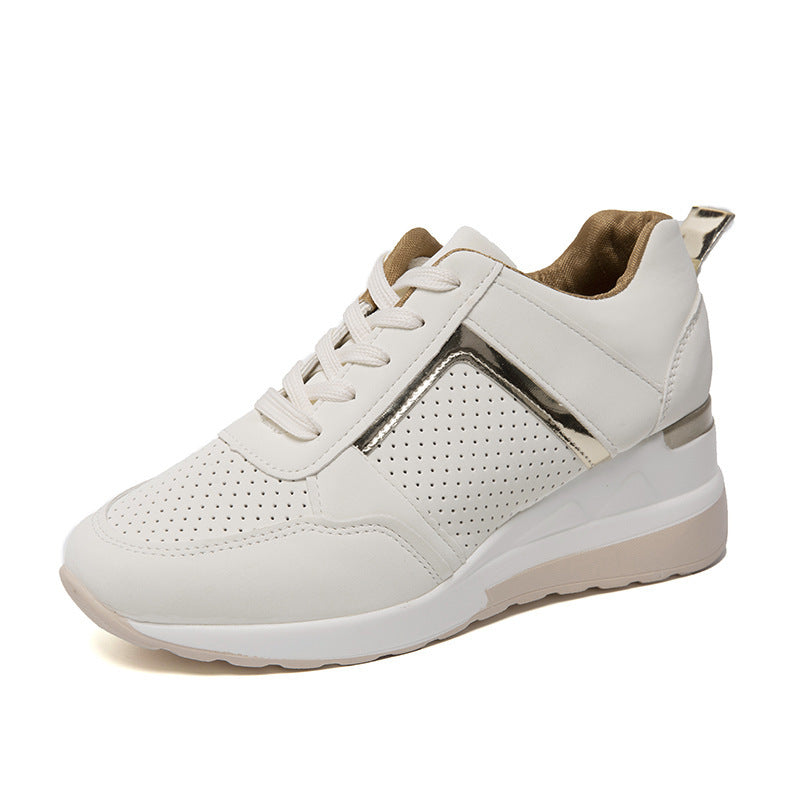 Sneakers Platform Wedge Heel - Casual Shoes Lace-up Mesh Sneakers