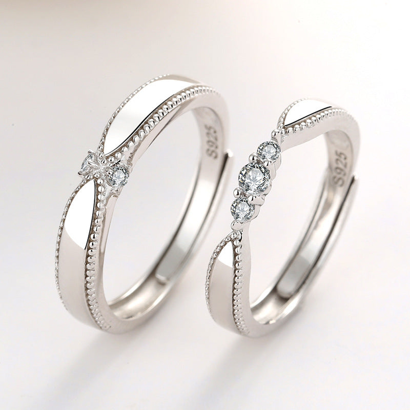 Korean Silver Wedding and Engagement - Silver men and women Ring