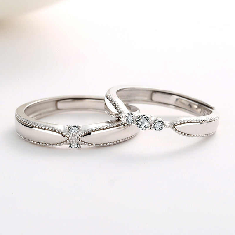 Korean Silver Wedding and Engagement - Silver men and women Ring