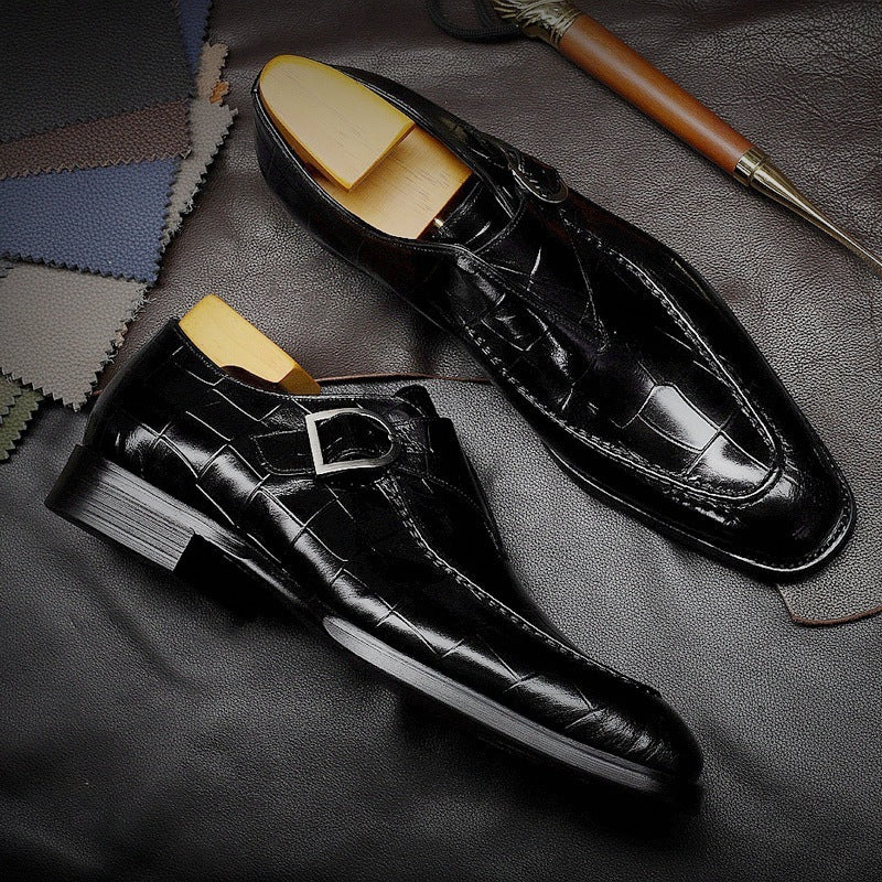 Classic Pattern Men's Business Flat Shoes